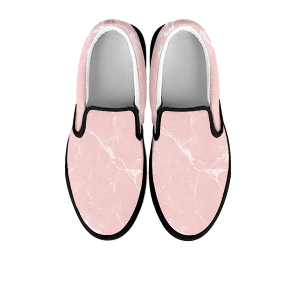 Pink Cracked Marble Women's Slip On Sneakers-grizzshop