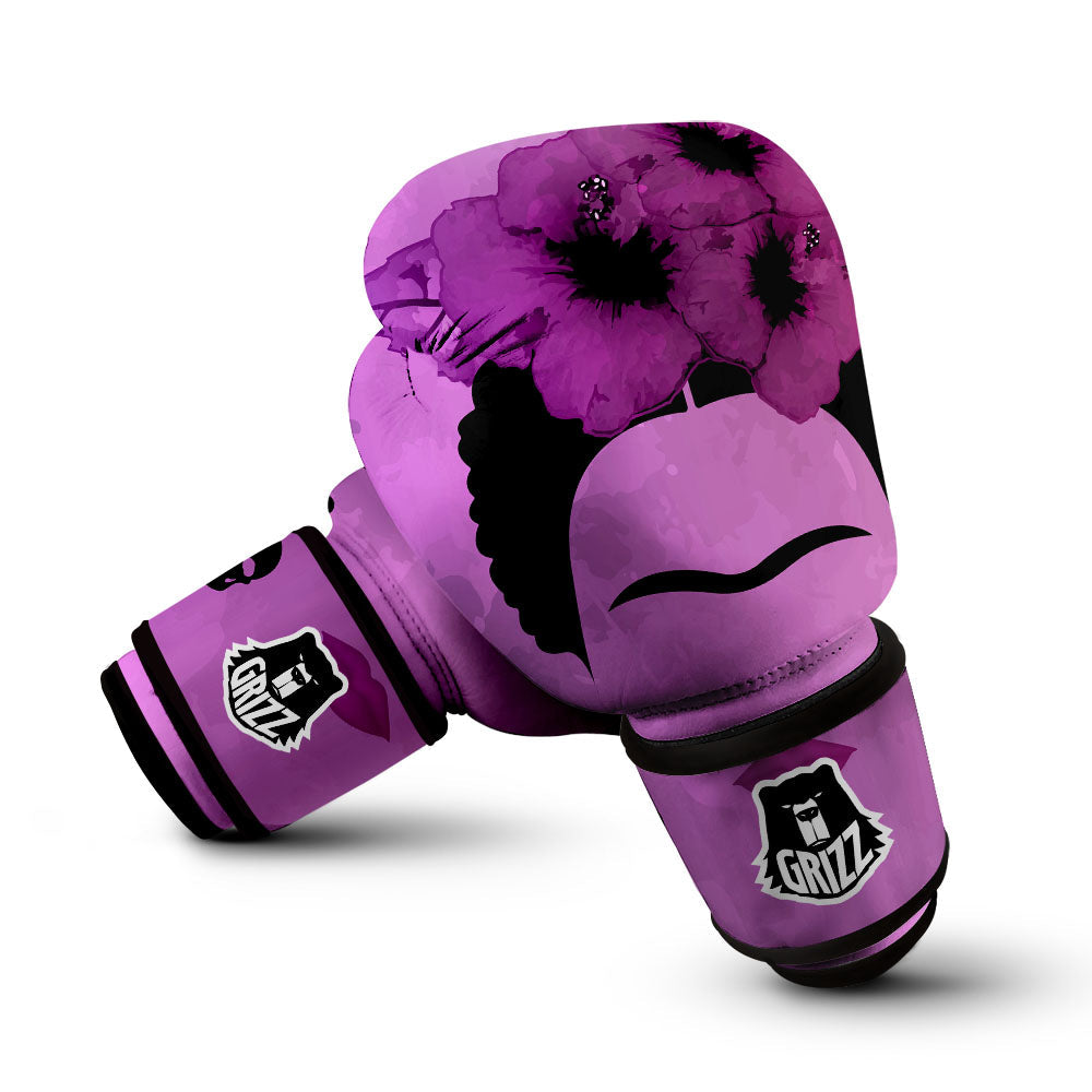 Pink Floral And Frida Kahlo Print Boxing Gloves-grizzshop