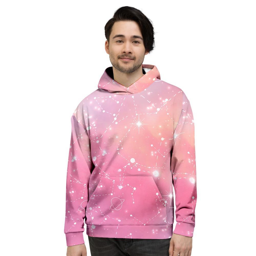 Pink Galaxy Stardust Men's Hoodie-grizzshop