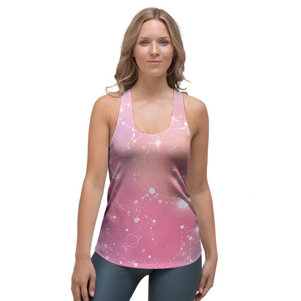 Pink Galaxy Stardust Women's Racerback Tank Top-grizzshop