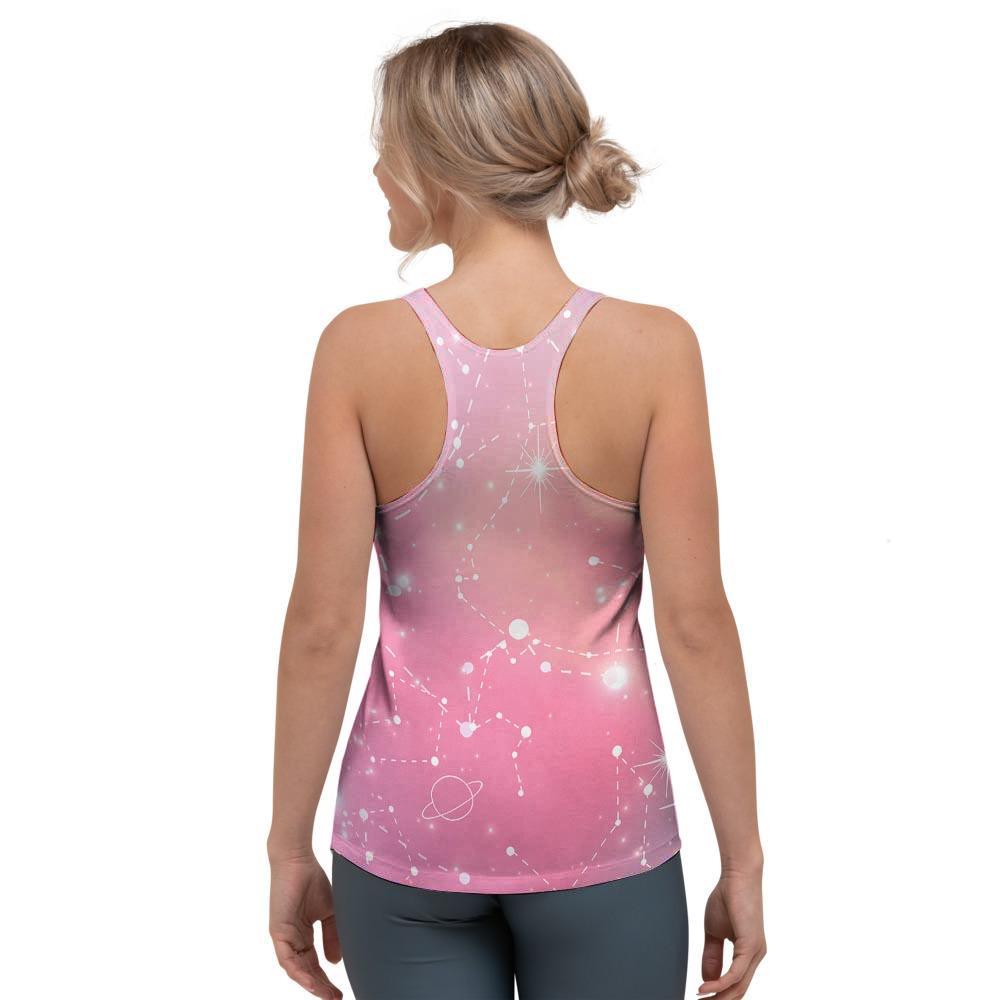 Pink Galaxy Stardust Women's Racerback Tank Top-grizzshop
