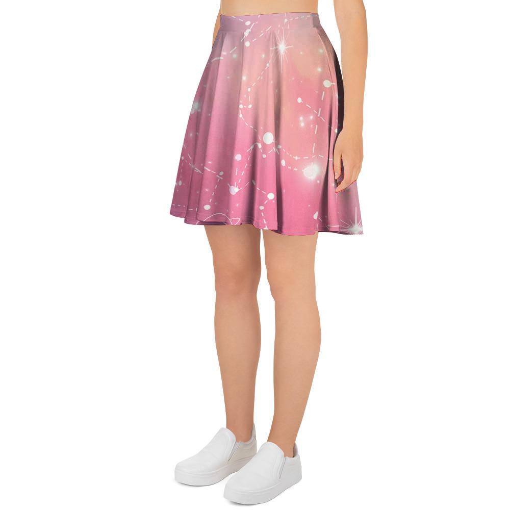 Pink Galaxy Stardust Women's Skirt-grizzshop