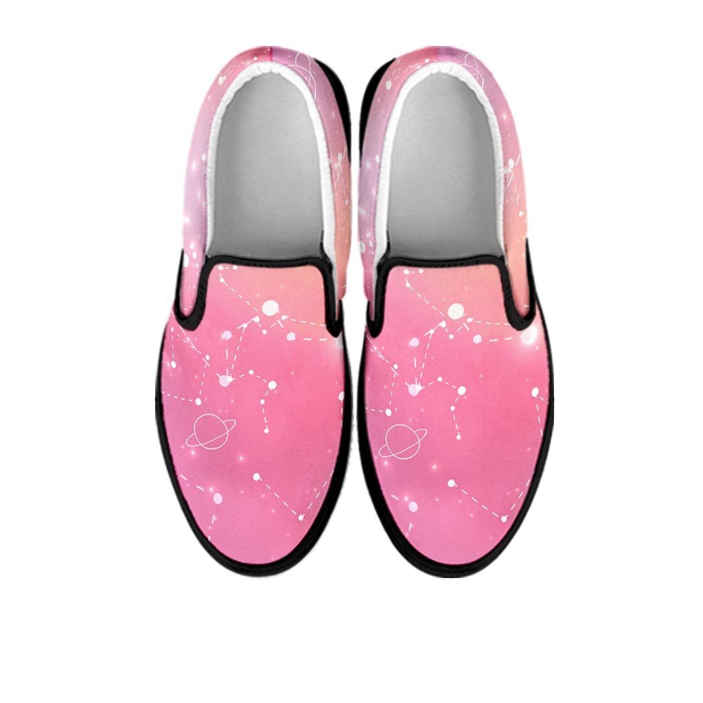 Pink Galaxy Stardust Women's Slip On Sneakers-grizzshop