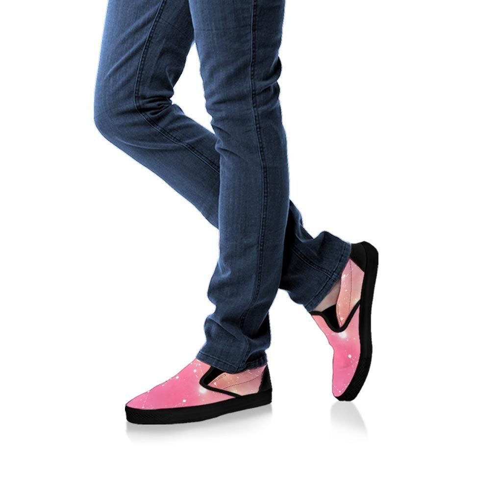 Pink Galaxy Stardust Women's Slip On Sneakers-grizzshop