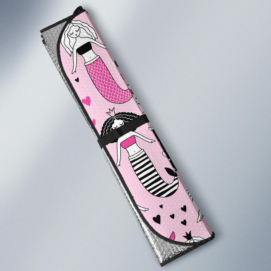Pink Girly Mermaid Teal Scales Car Sun Shade-grizzshop