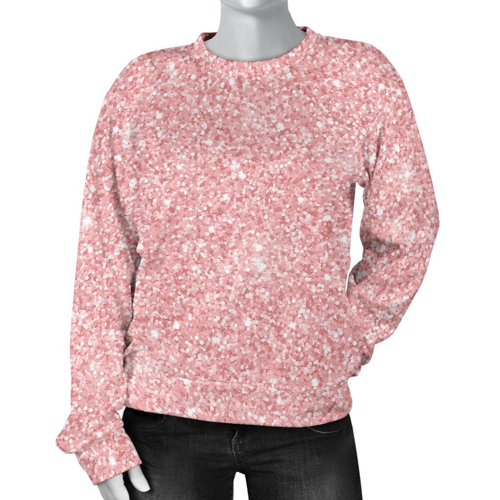 Pink Glitter Pattern Print Women's Sweatshirt-grizzshop