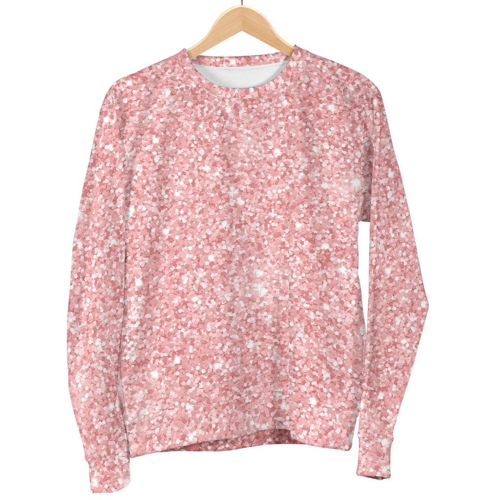 Pink Glitter Pattern Print Women's Sweatshirt-grizzshop