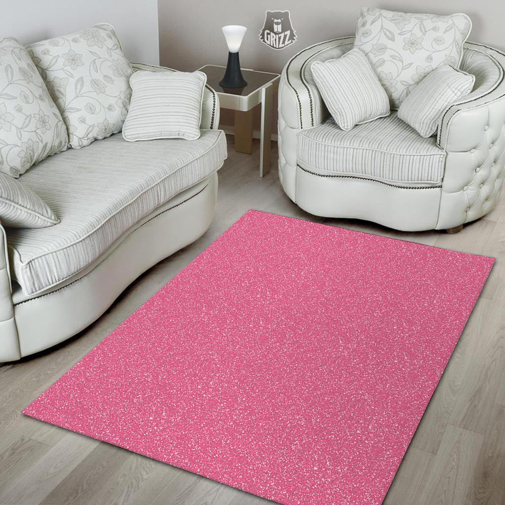 Pink Glitter Texture Print Floor Mat-grizzshop