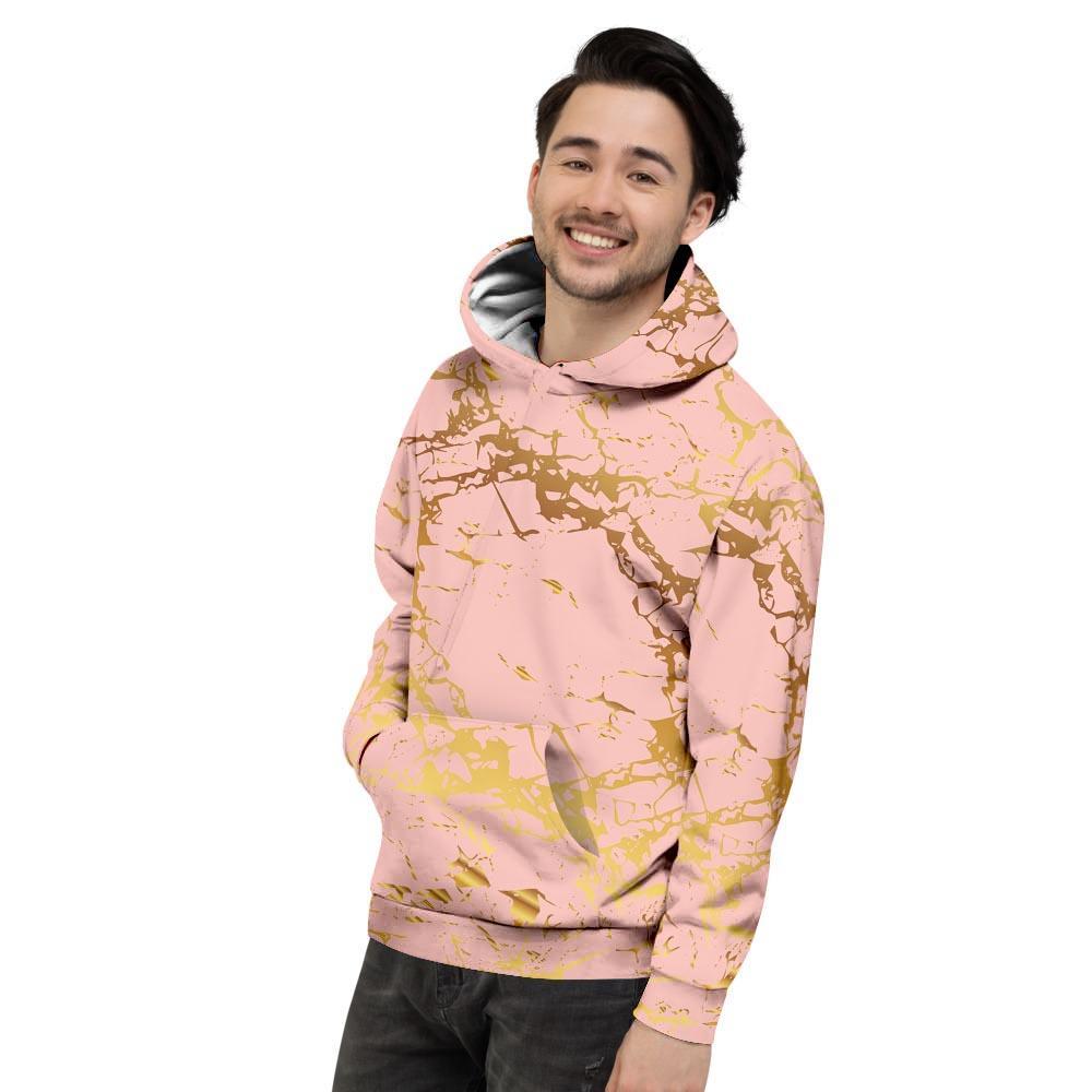 Pink Gold Marble Men's Hoodie-grizzshop