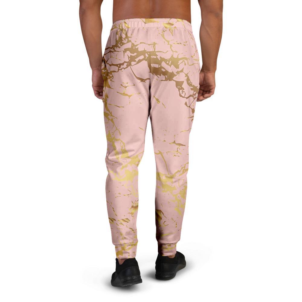 Pink Gold Marble Men's Joggers-grizzshop