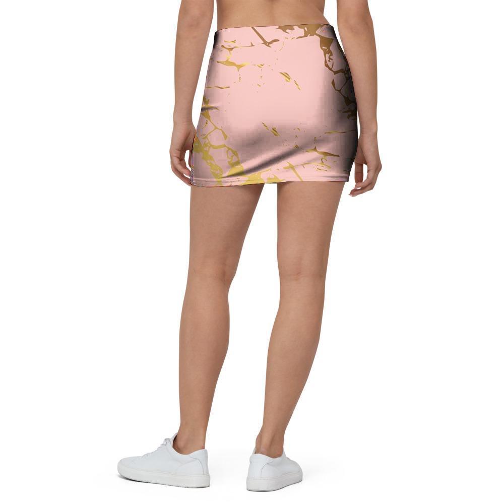 Pink Gold Marble Mini Skirt-grizzshop