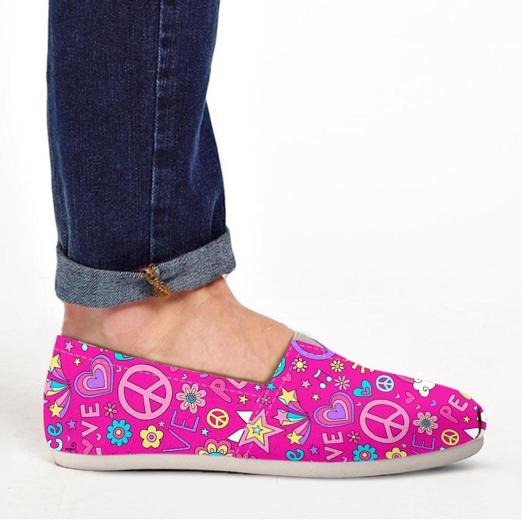 Pink Hippie Canvas Shoes-grizzshop