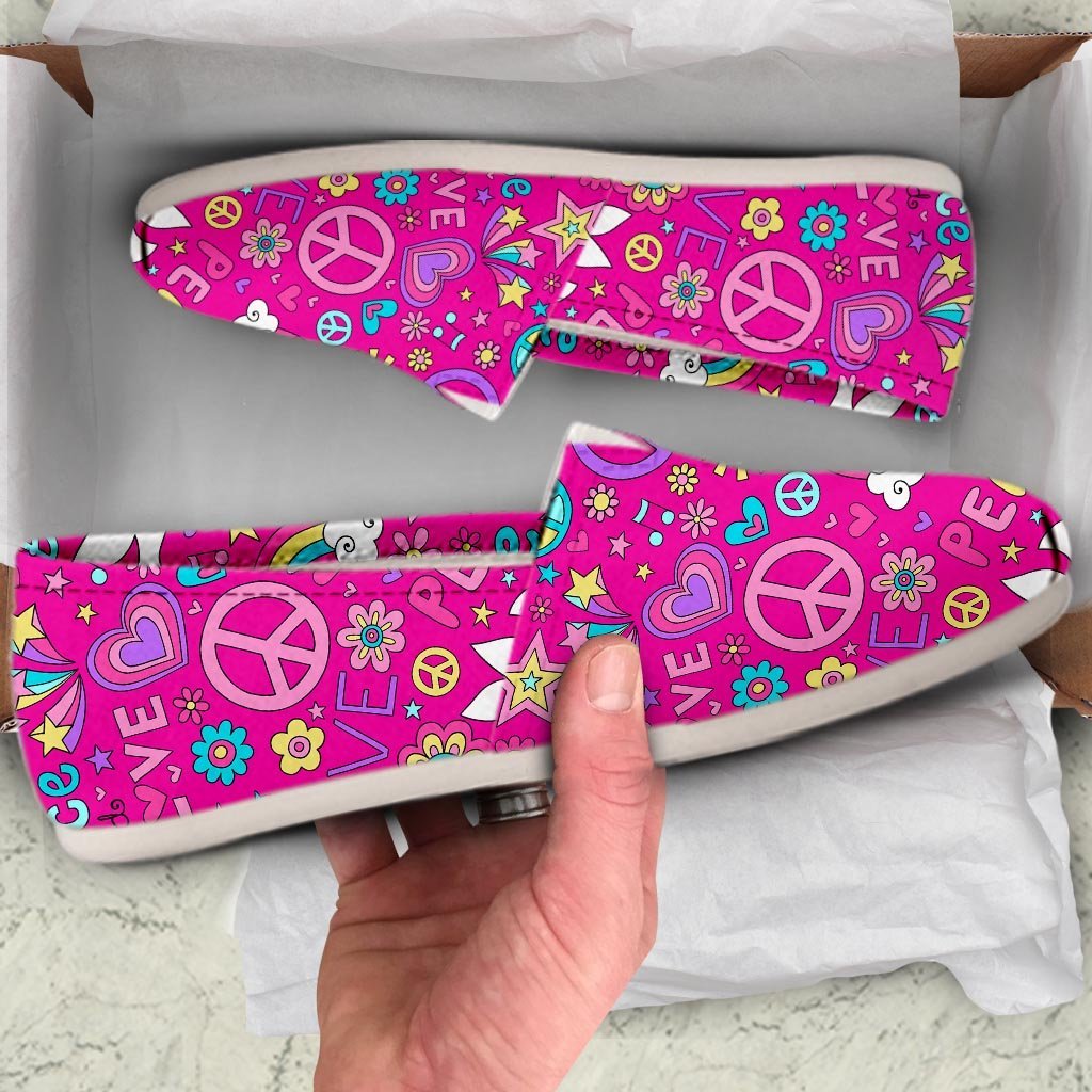 Pink Hippie Canvas Shoes-grizzshop