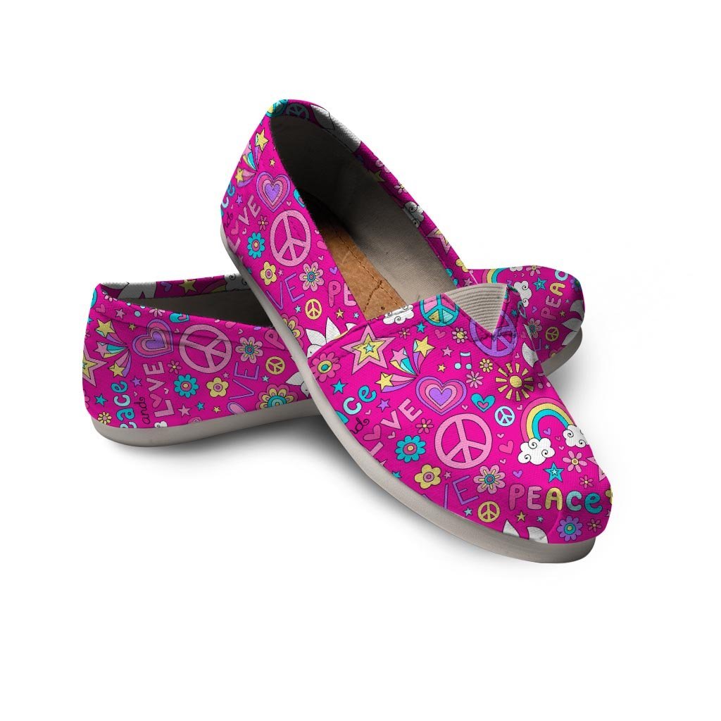 Pink Hippie Canvas Shoes-grizzshop