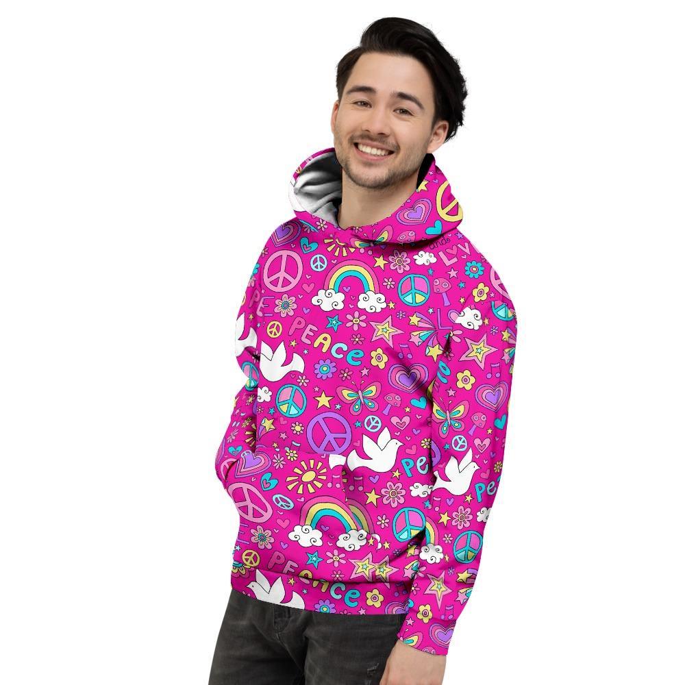 Pink Hippie Men's Hoodie-grizzshop