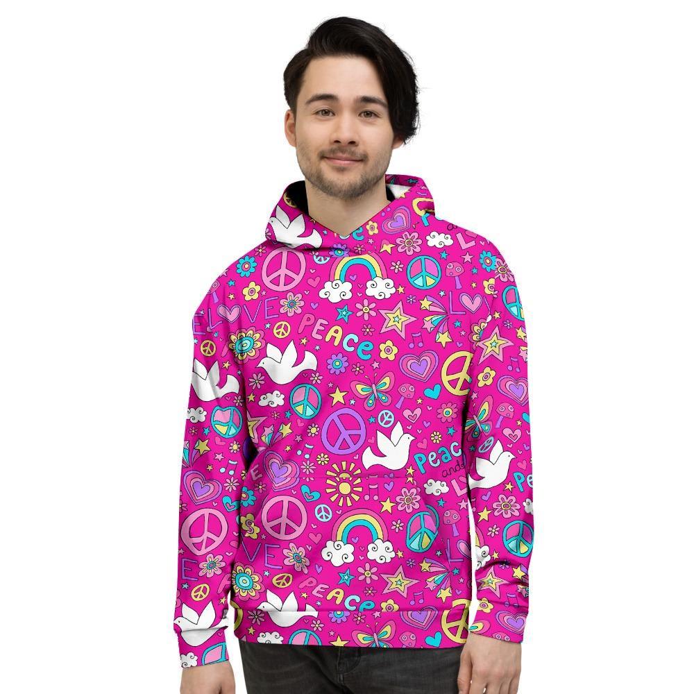 Pink Hippie Men's Hoodie-grizzshop
