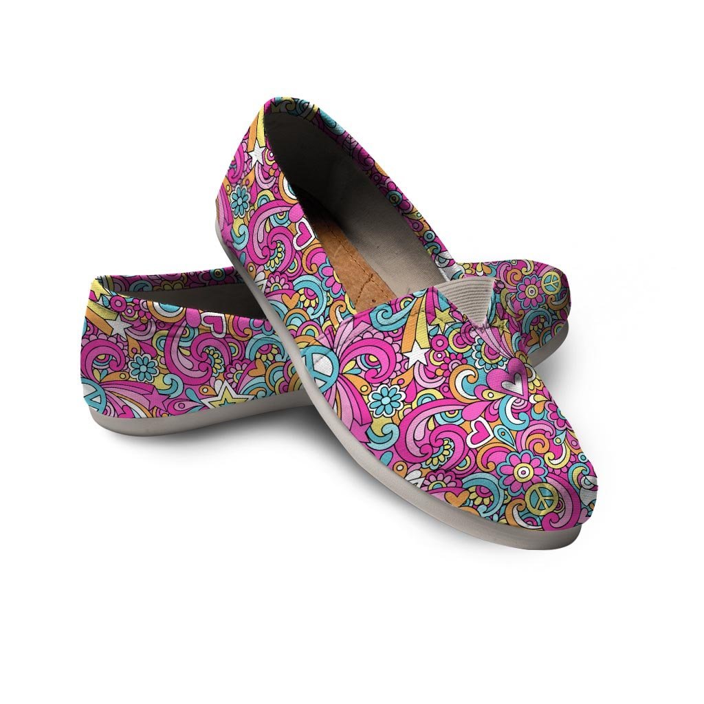 Pink Hippie Psychedelic Canvas Shoes-grizzshop