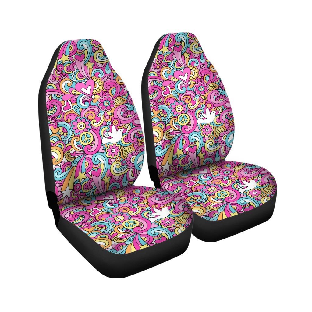 Pink Hippie Psychedelic Car Seat Covers-grizzshop