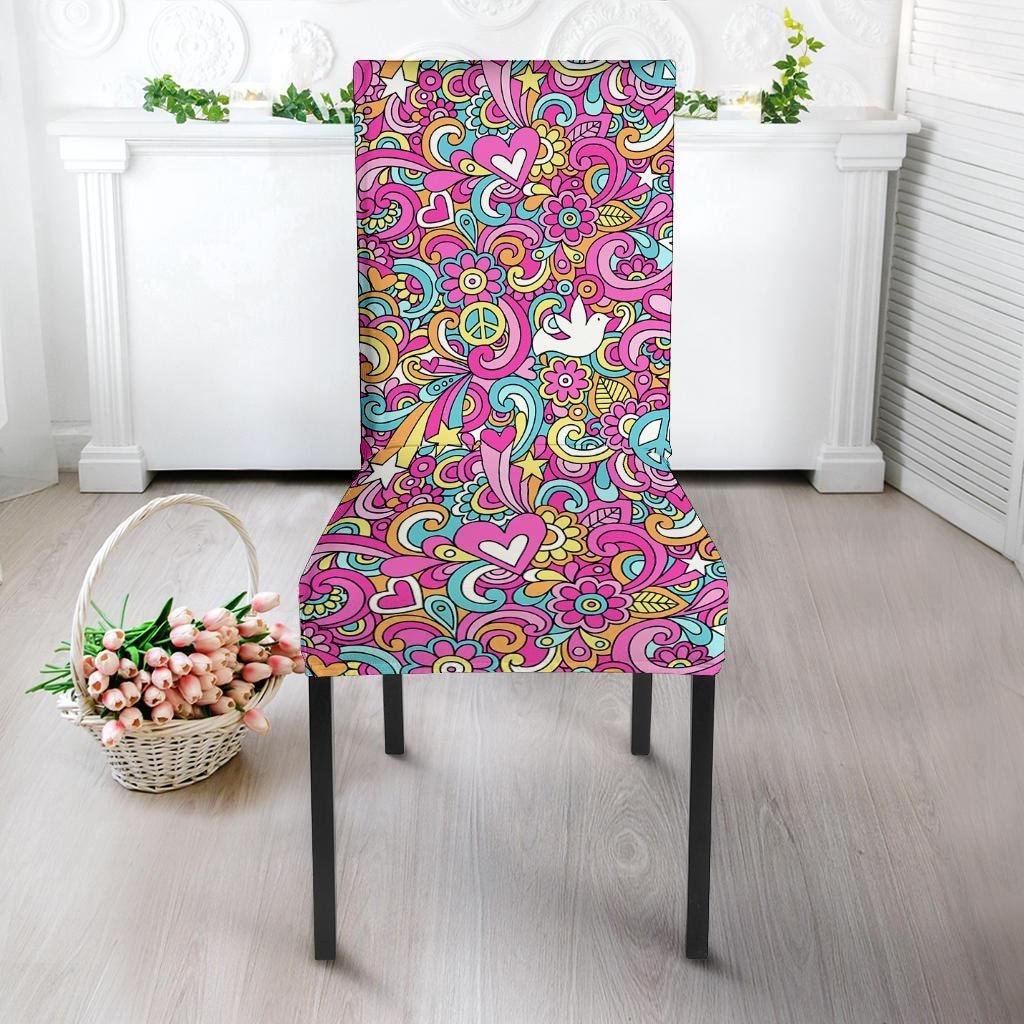 Pink Hippie Psychedelic Chair Cover-grizzshop