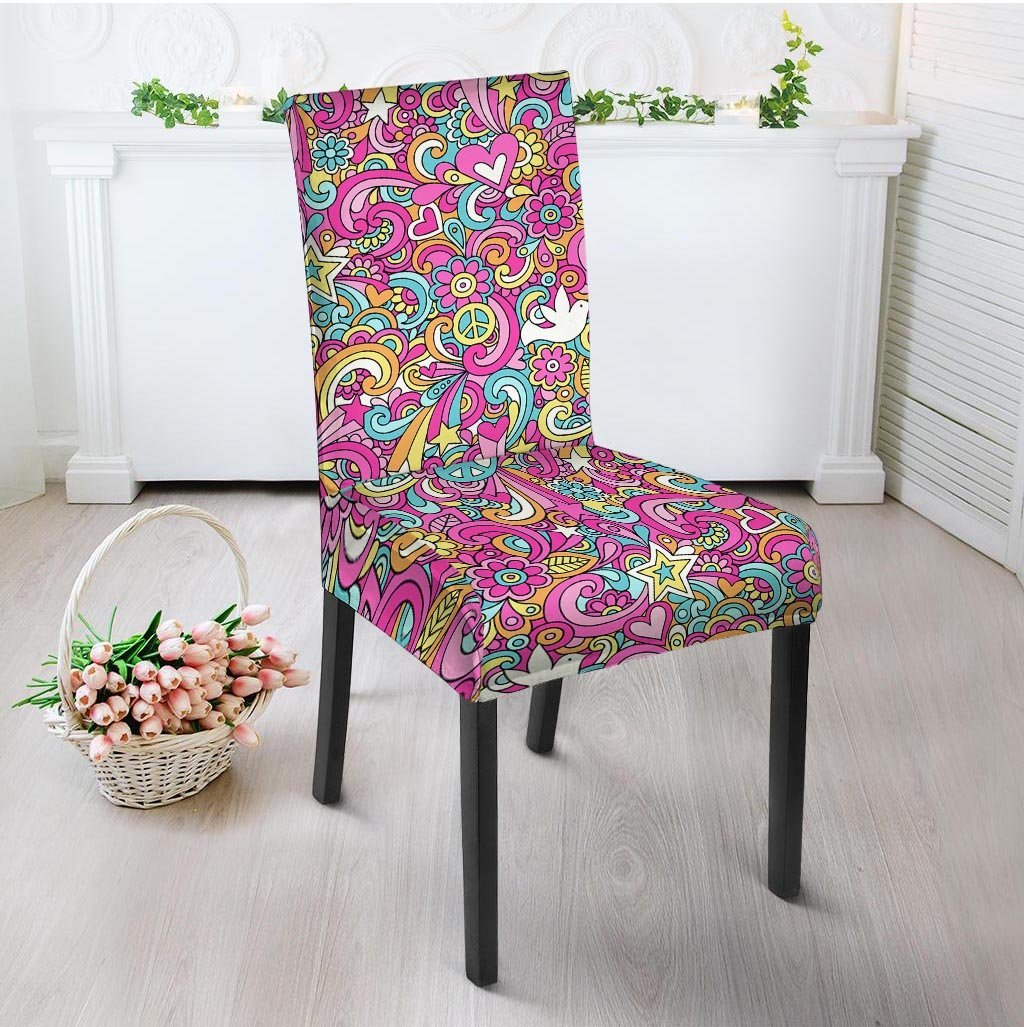 Pink Hippie Psychedelic Chair Cover-grizzshop