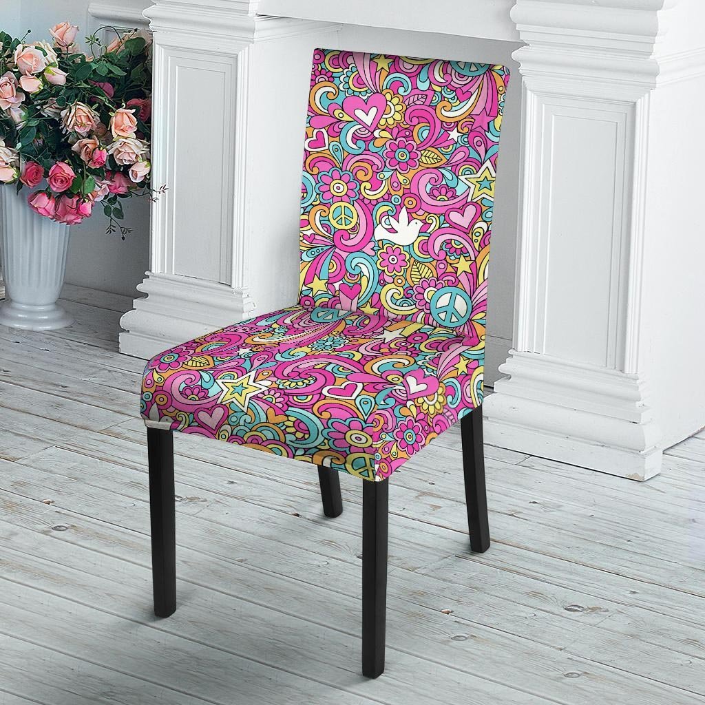 Pink Hippie Psychedelic Chair Cover-grizzshop