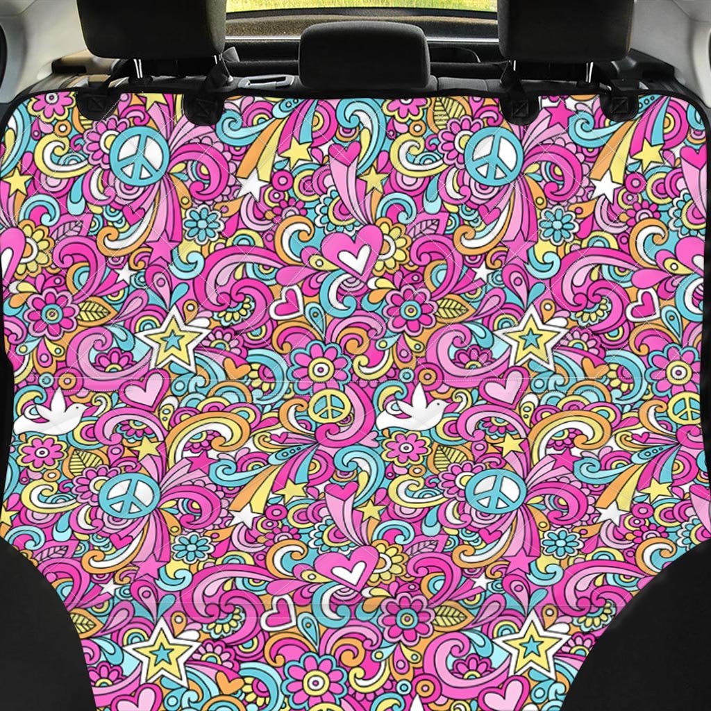 Pink Hippie Psychedelic Pet Car Seat Cover-grizzshop