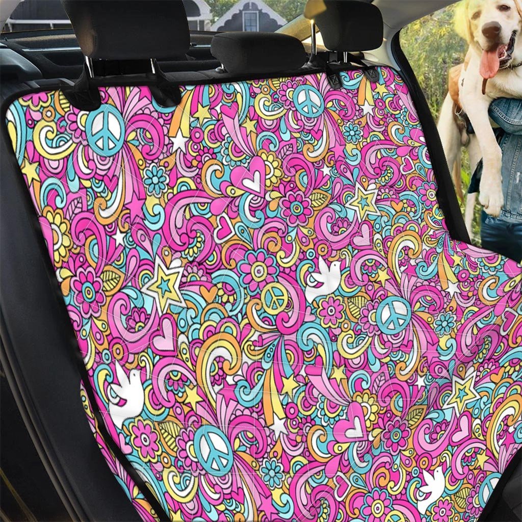 Pink Hippie Psychedelic Pet Car Seat Cover-grizzshop
