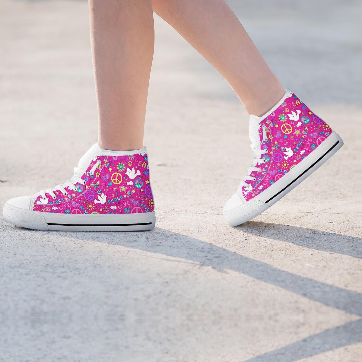 Pink Hippie Women's High Top Shoes-grizzshop