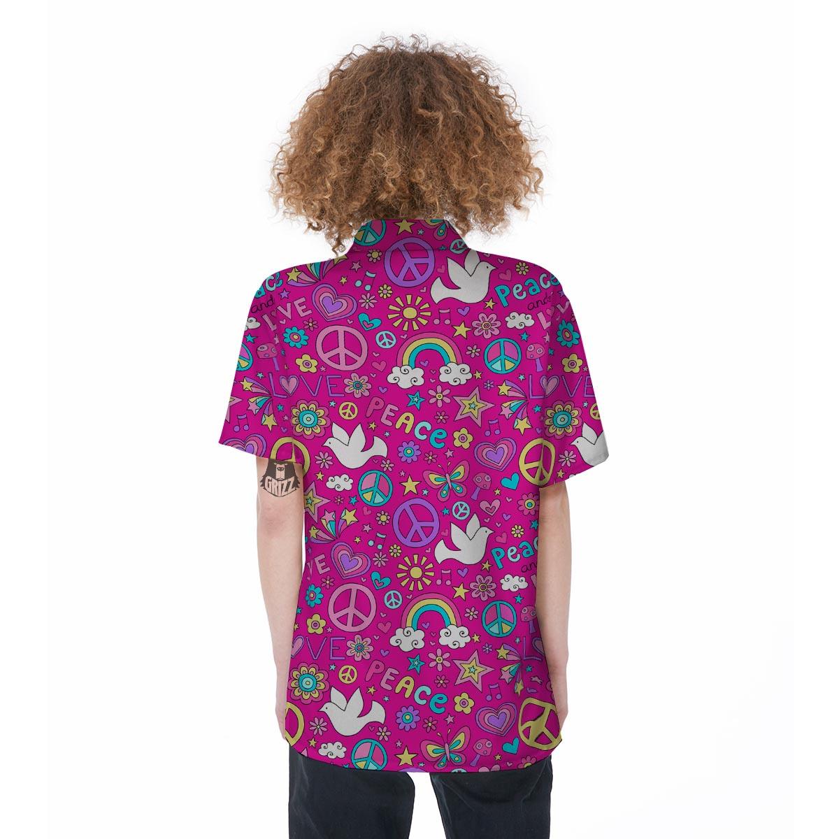 Pink Hippie Women's Short Sleeve Shirts-grizzshop