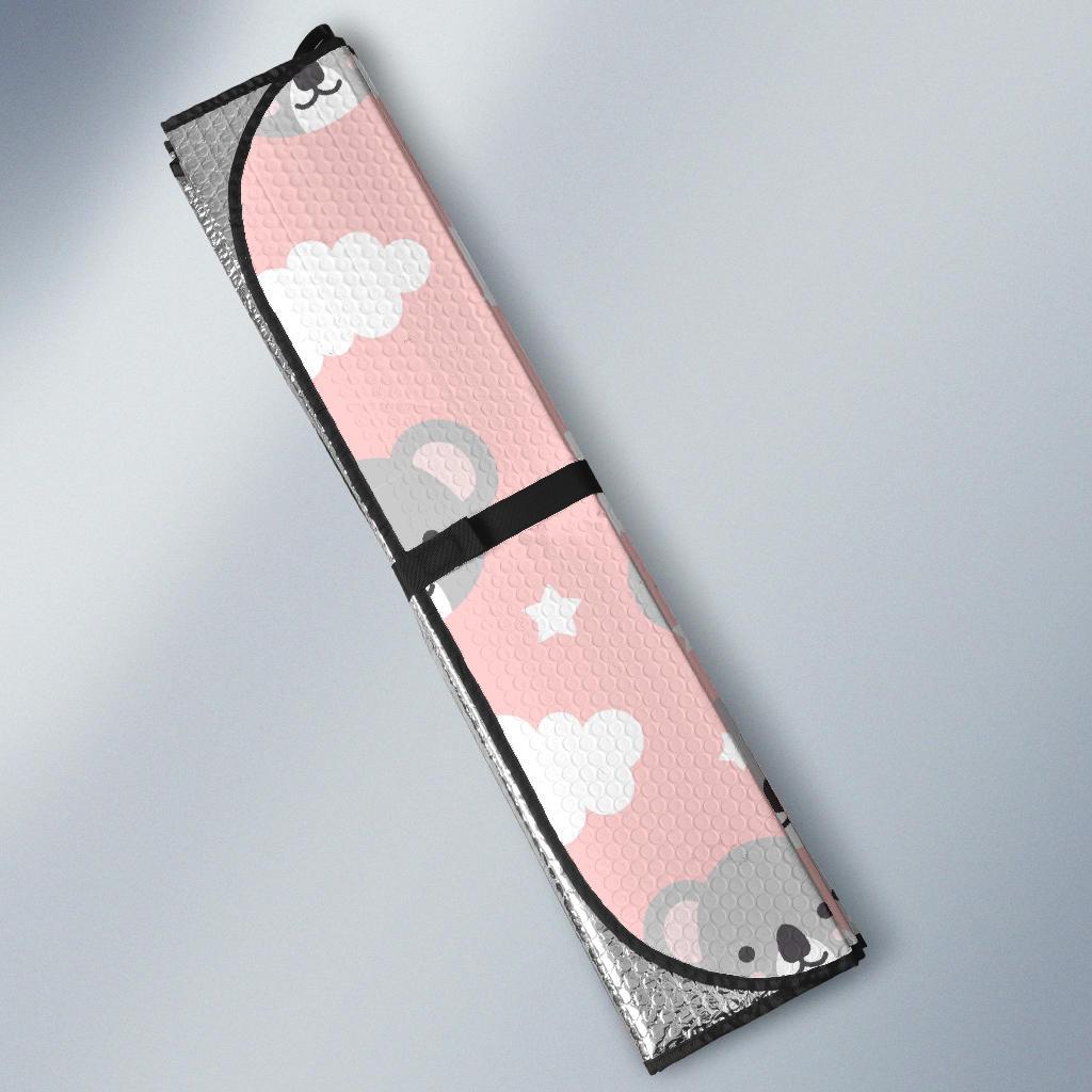 Pink Koala Pattern Print Car Sun Shade-grizzshop