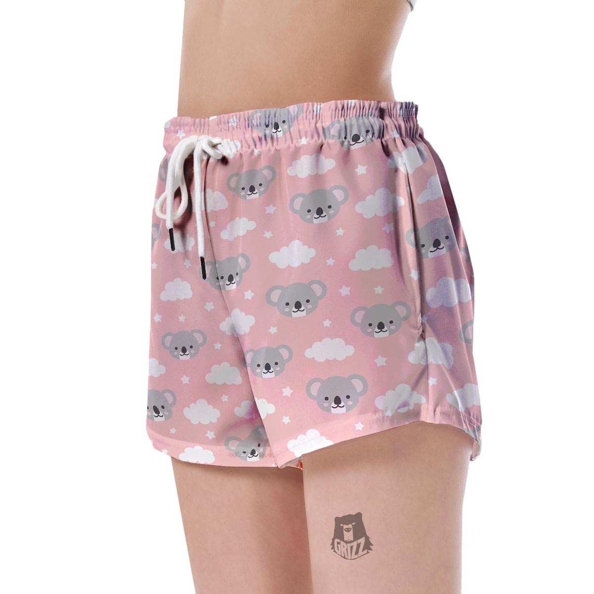Pink Koala Pattern Print Women's Shorts-grizzshop