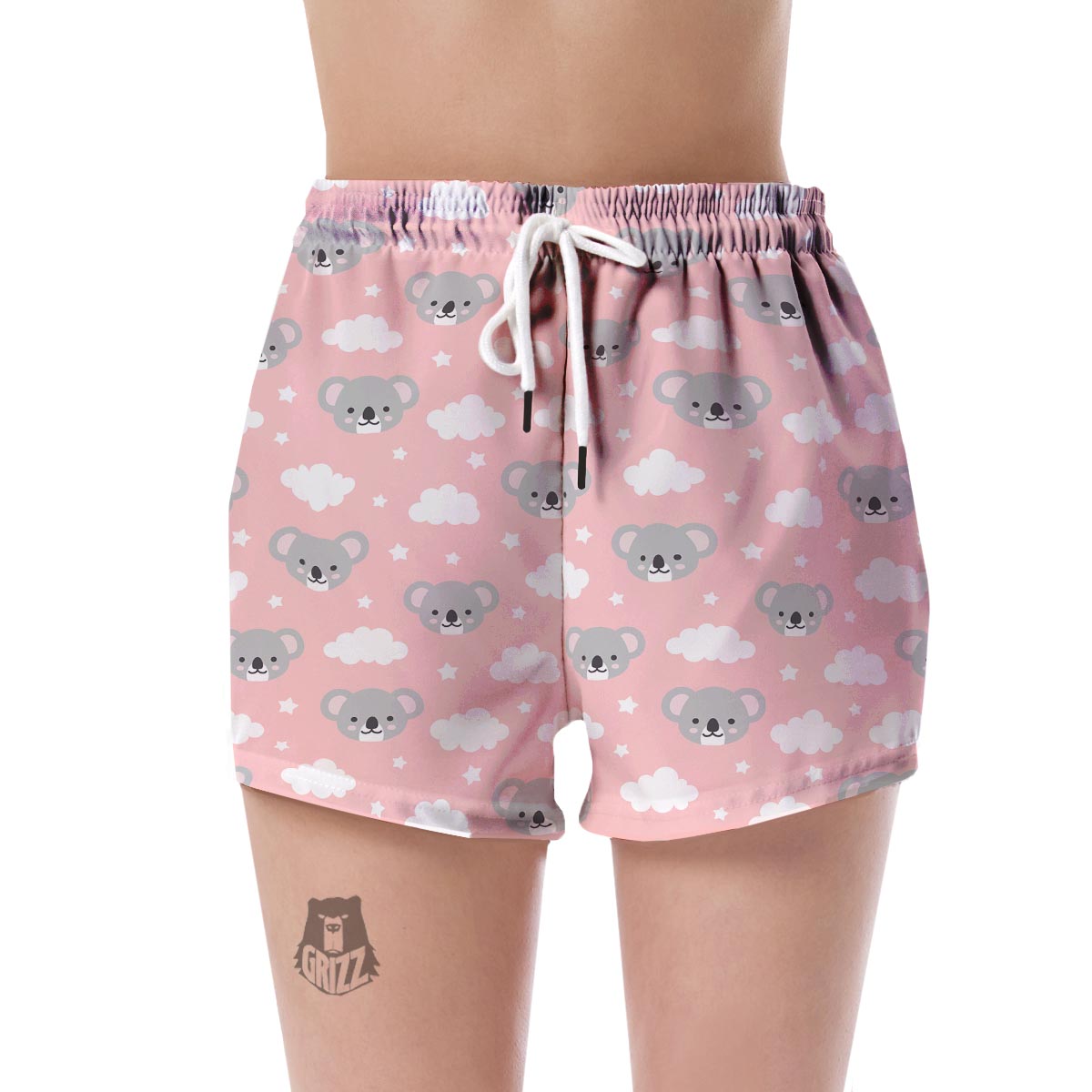 Pink Koala Pattern Print Women's Shorts-grizzshop