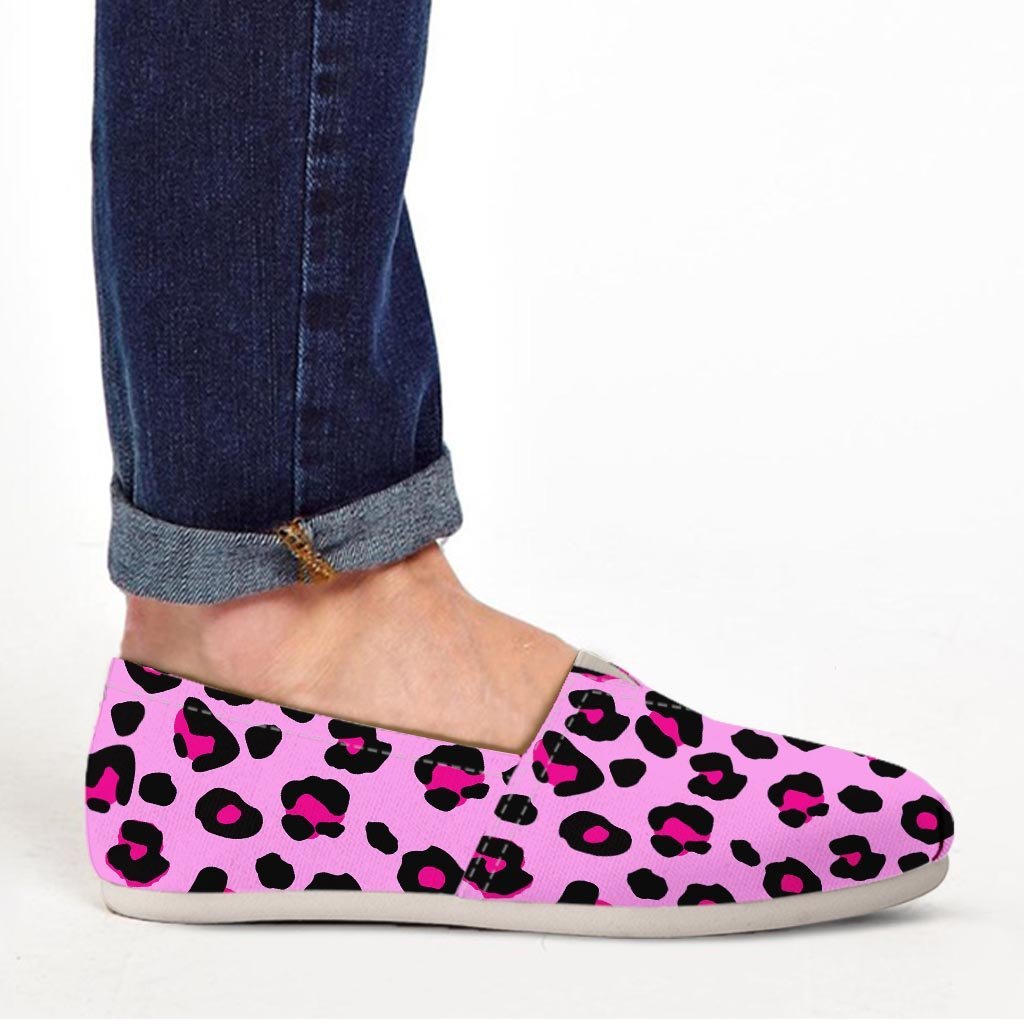 Pink Leopard Canvas Shoes-grizzshop