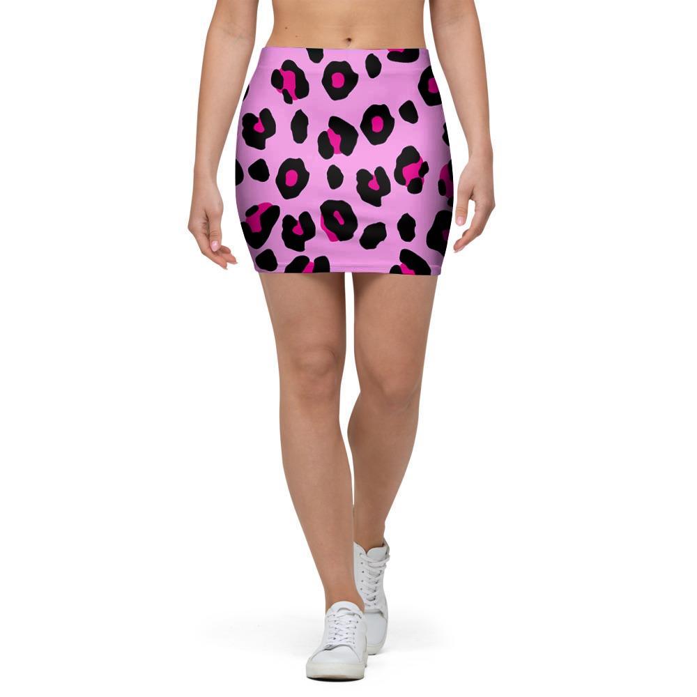 Pink Leopard Mini Skirt-grizzshop
