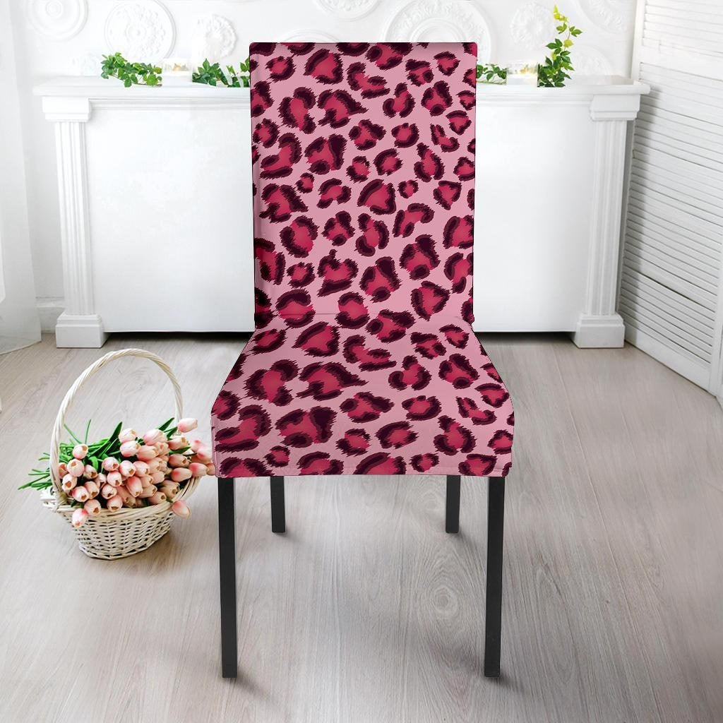 Pink Leopard Print Chair Cover-grizzshop