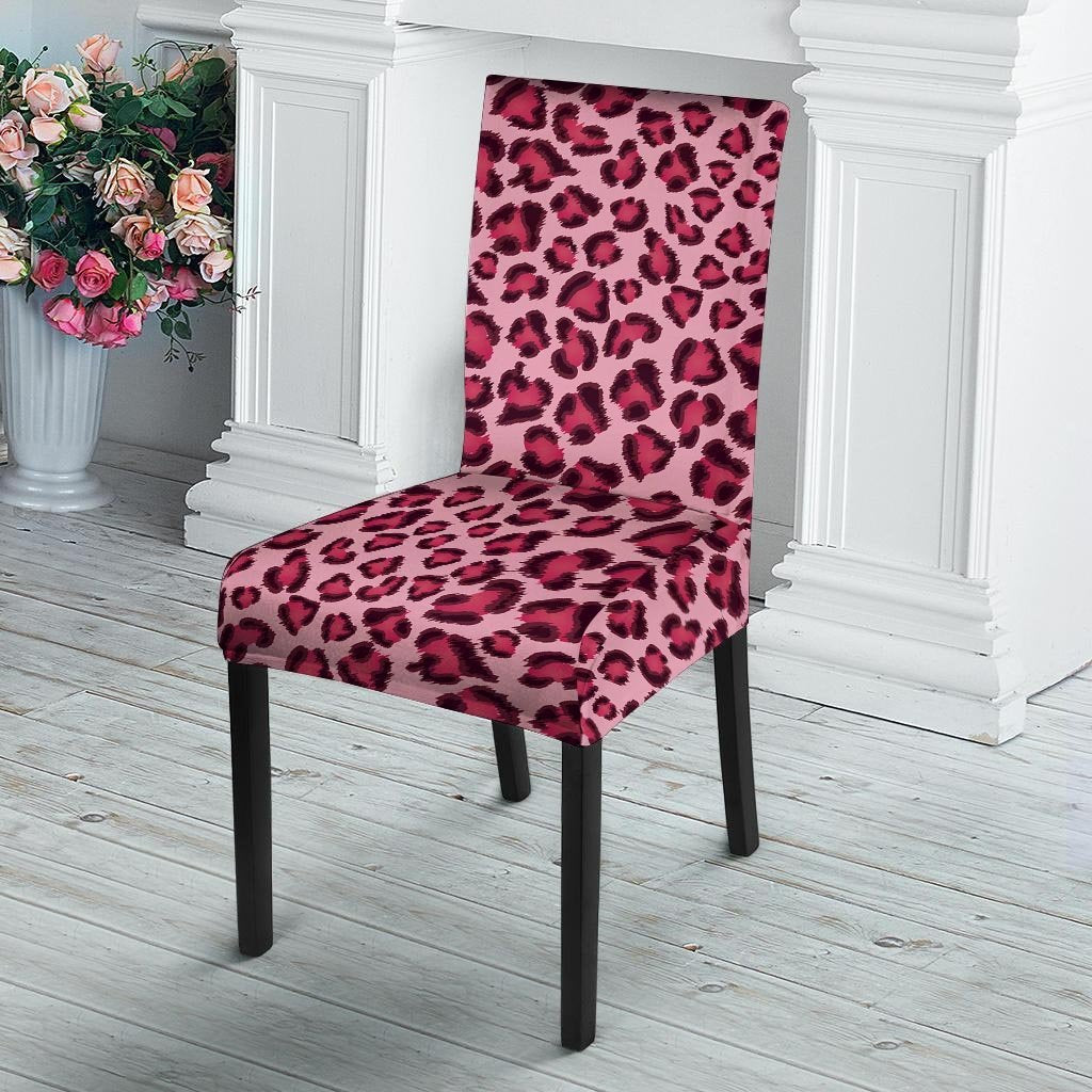 Pink Leopard Print Chair Cover-grizzshop