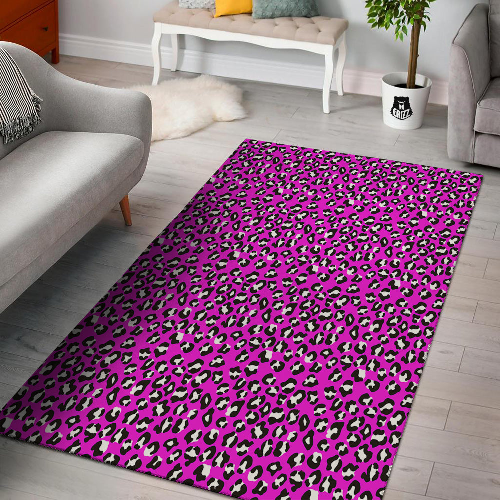 Pink Leopard Print Pattern Floor Mat-grizzshop