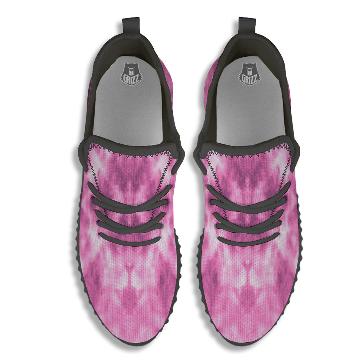 Pink Magenta Acrylic Print Pattern Black Walking Shoes-grizzshop