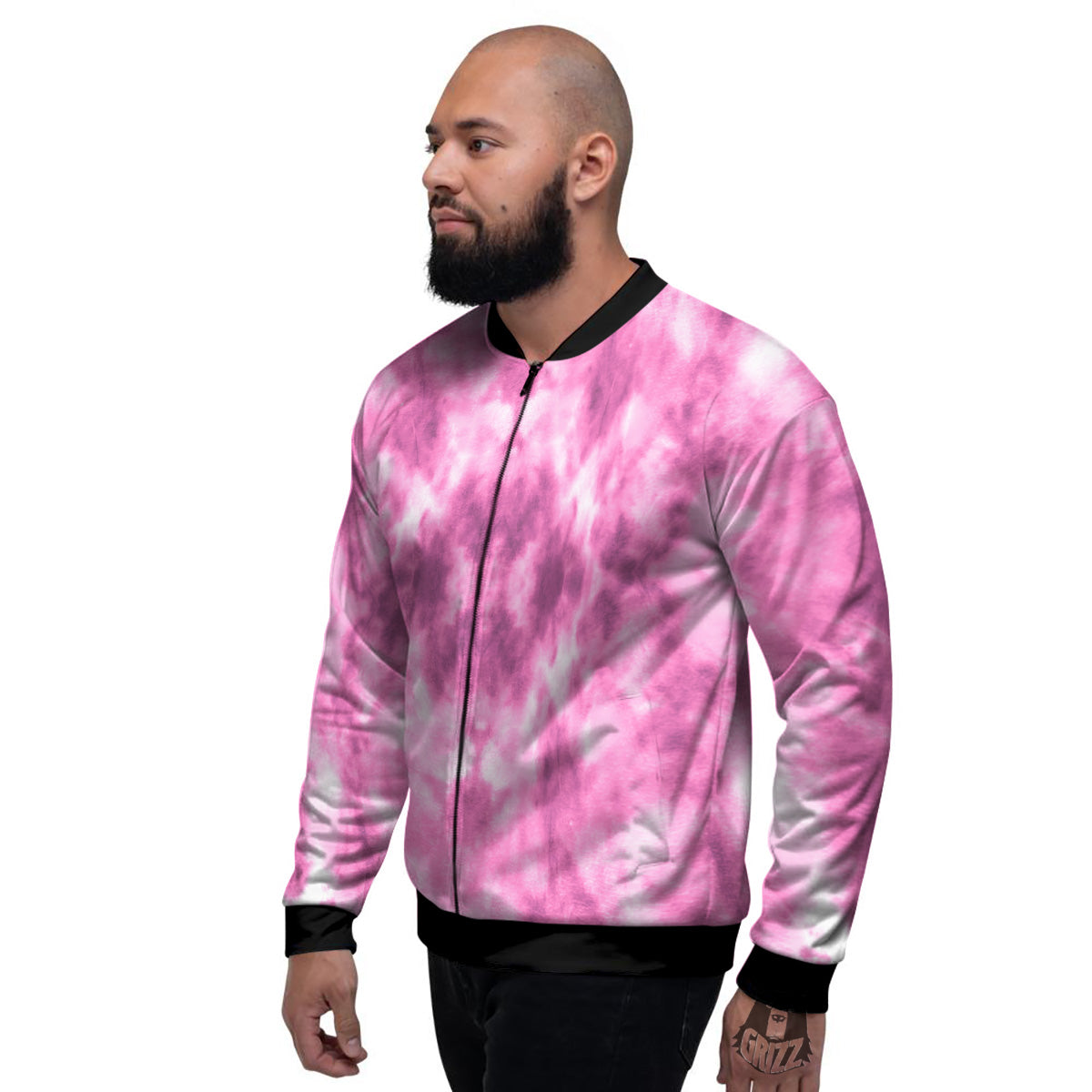 Pink Magenta Acrylic Print Pattern Men's Bomber Jacket-grizzshop