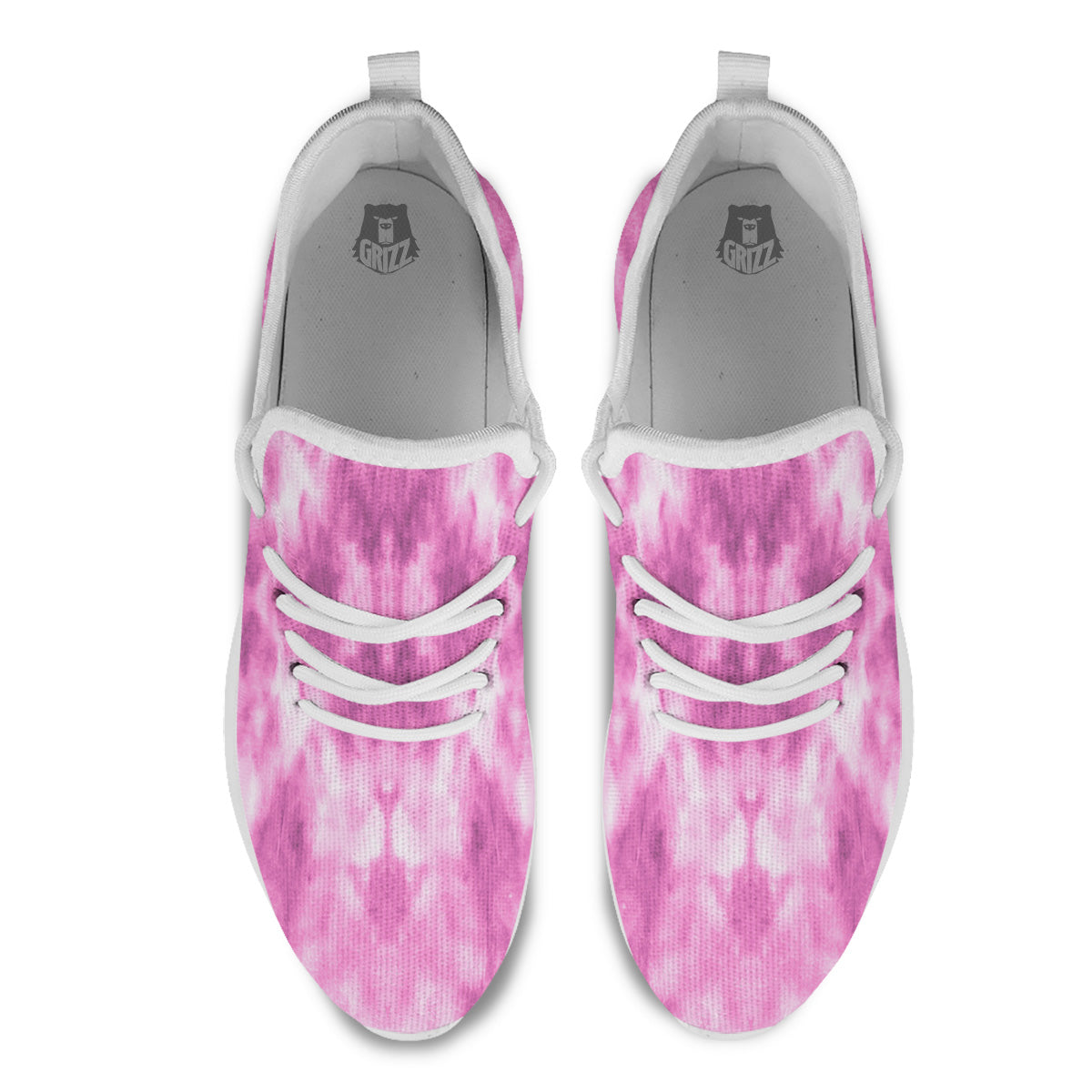 Pink Magenta Acrylic Print Pattern White Athletic Shoes-grizzshop