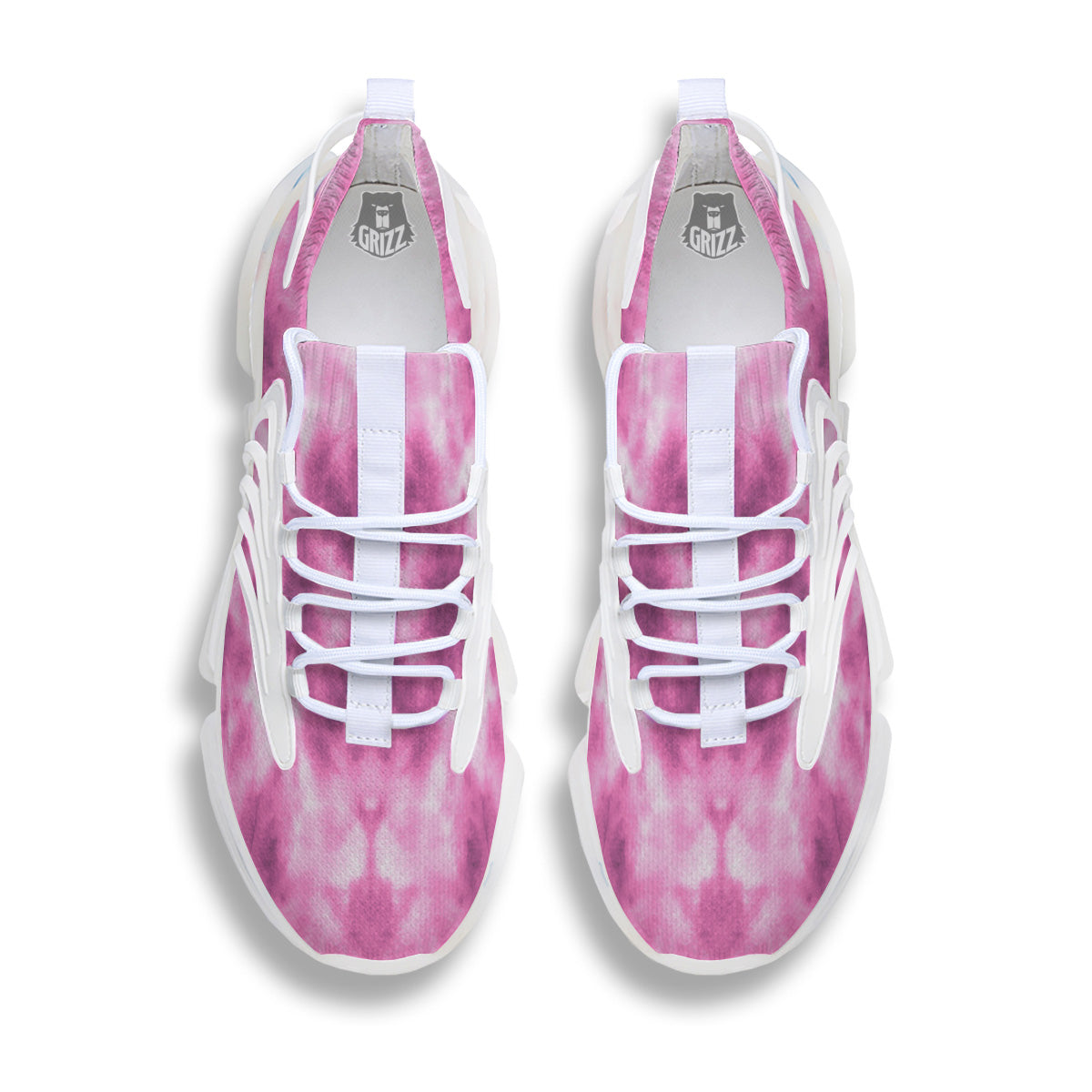 Pink Magenta Acrylic Print Pattern White Gym Shoes-grizzshop