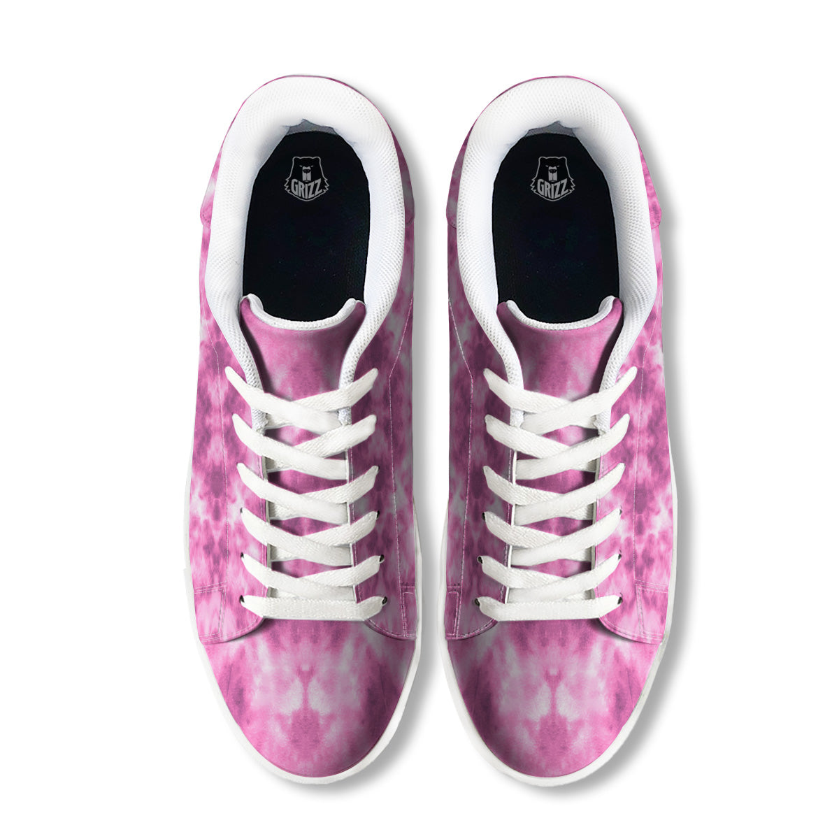 Pink Magenta Acrylic Print Pattern White Low Top Sneakers-grizzshop