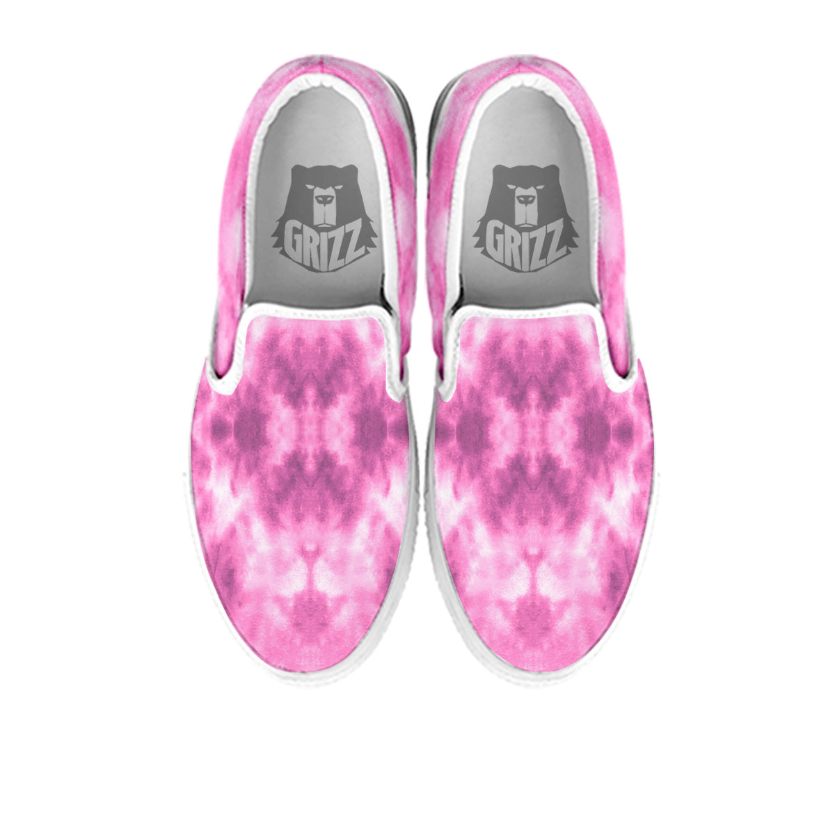Pink Magenta Acrylic Print Pattern White Slip On Shoes-grizzshop