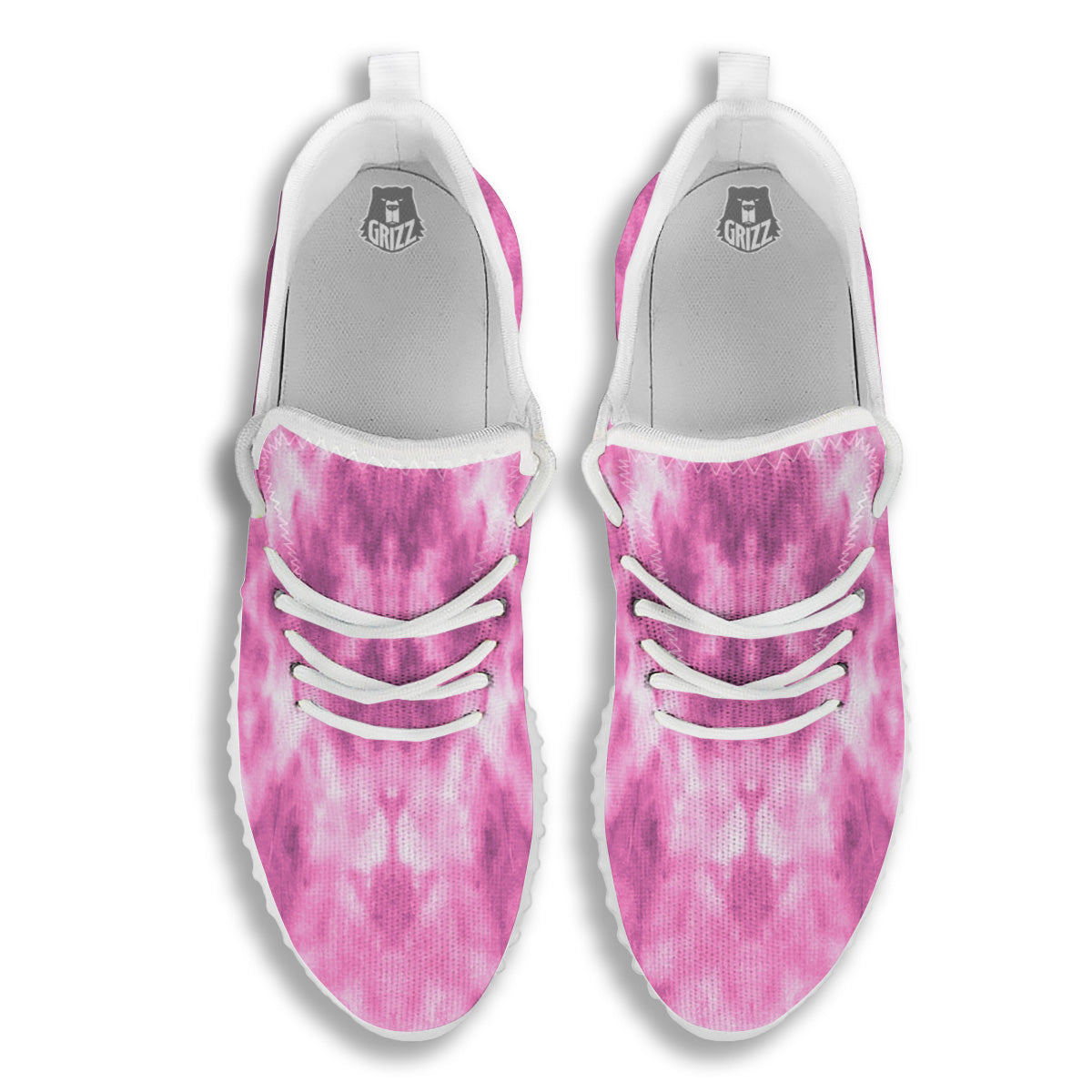 Pink Magenta Acrylic Print Pattern White Walking Shoes-grizzshop