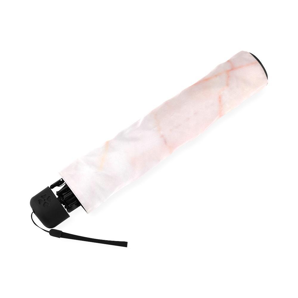 Pink Marble Pattern Print Foldable Umbrella-grizzshop