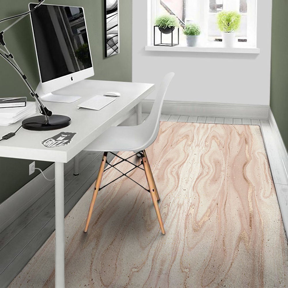 Pink Marble Print Pattern Floor Mat-grizzshop
