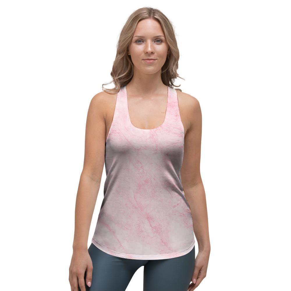 Pink Marble Women's Racerback Tank Top-grizzshop
