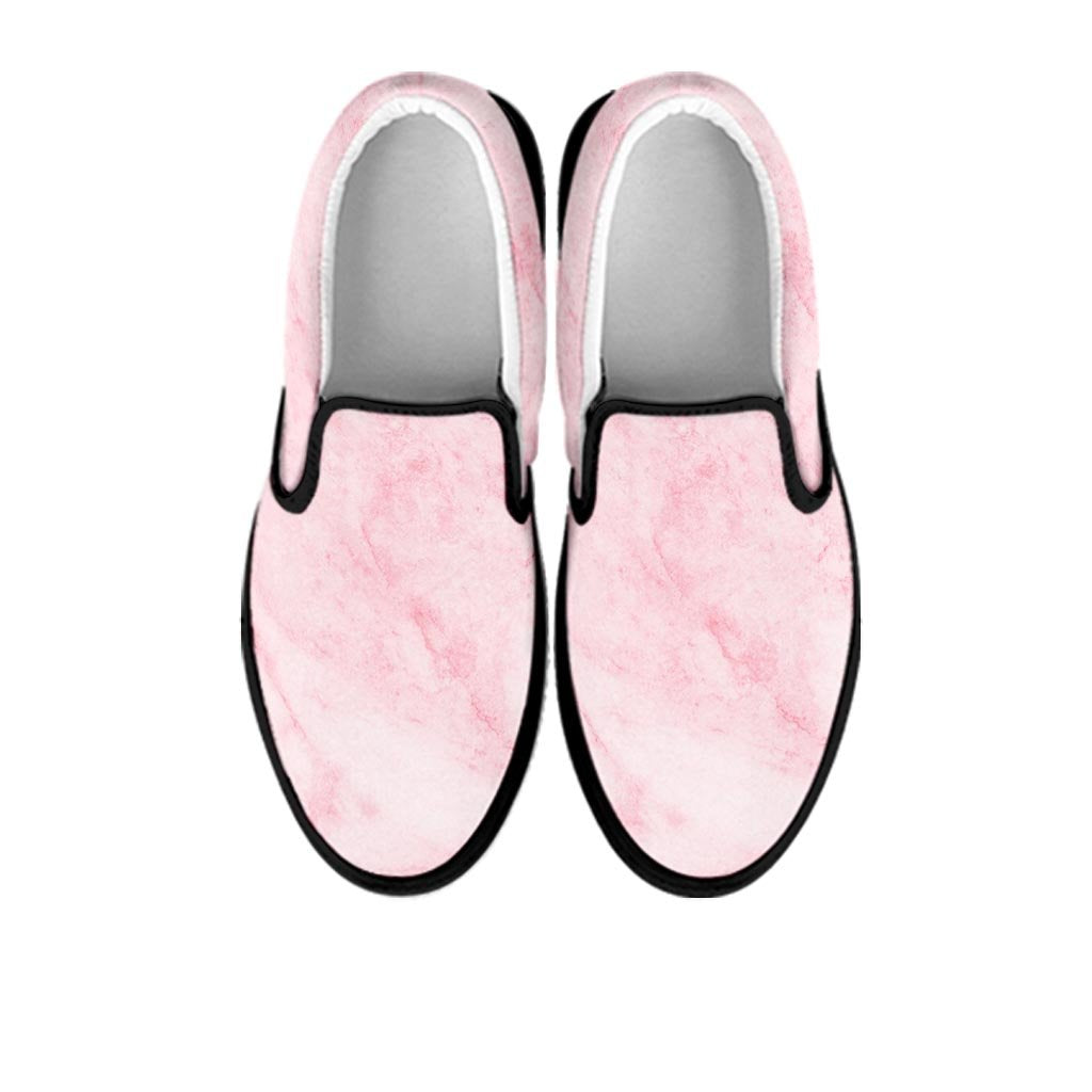 Pink Marble Women's Slip On Sneakers-grizzshop