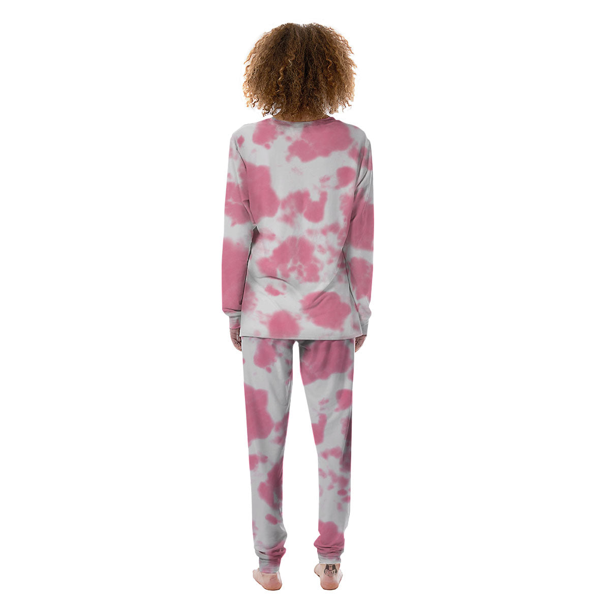 Pink Pastel And White Cow Print Women's Pajamas-grizzshop