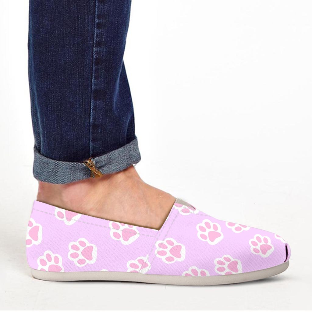 Pink Pastel Paw Canvas Shoes-grizzshop
